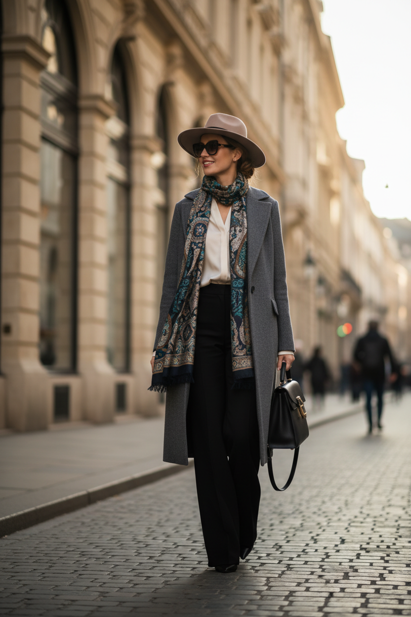 Donna elegante su strada